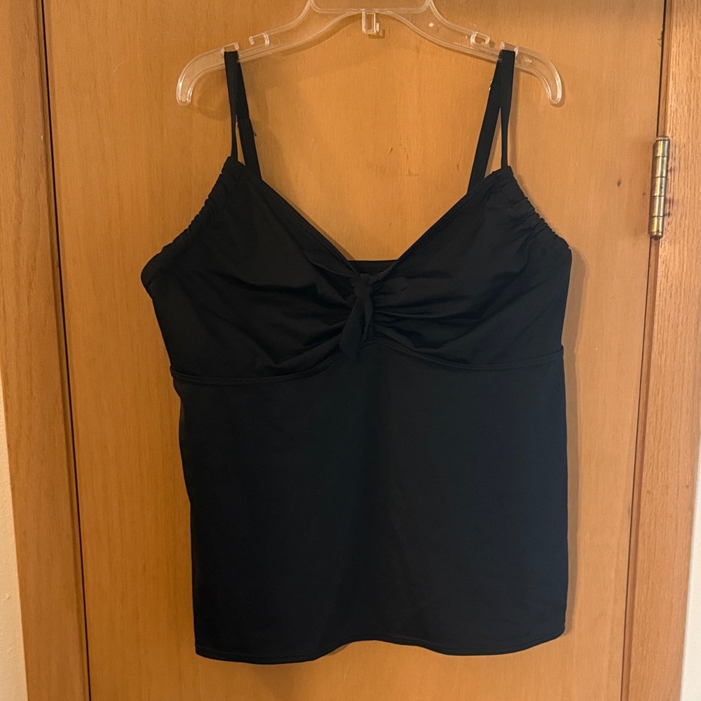 Swimsuits for All Women's Twist Tankini Swim Top Tank Black Size 16 C/D